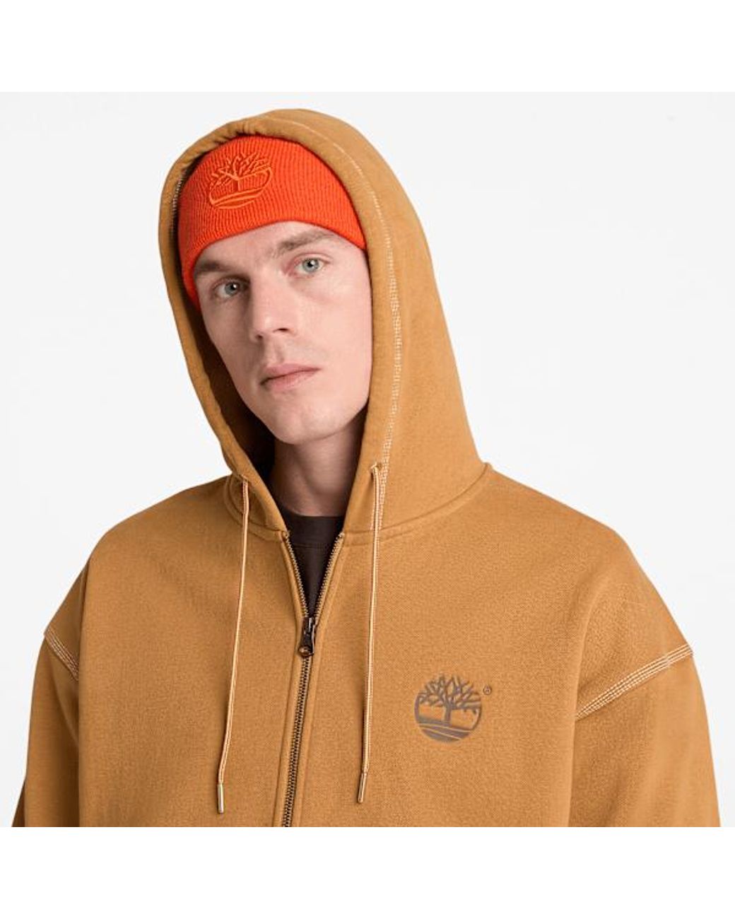 Timberland Brown Iconic Full-Zip Hoodie For for men