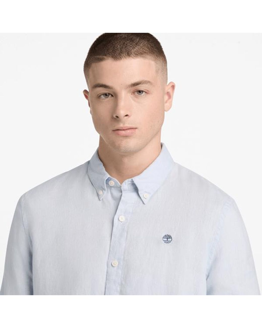 Timberland Blue Mill Brook Linen Shirt For Men In Grey, Man, Grey, Size: L for men