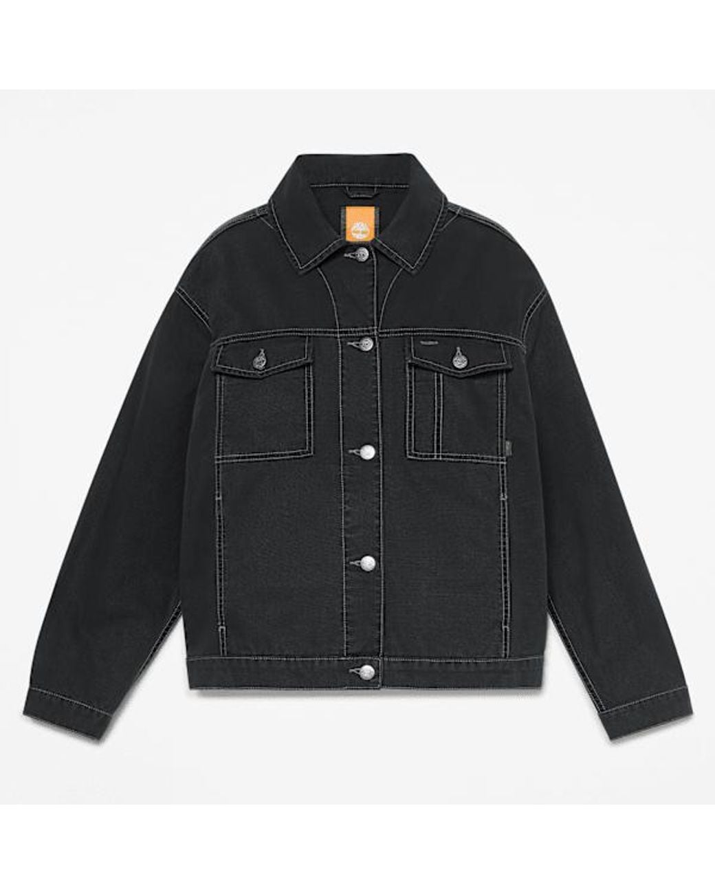 Timberland Black Canvas Trucker Jacket For