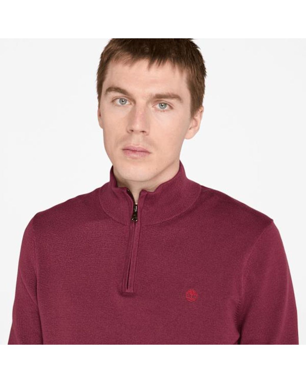 Timberland Red Williams River Quarter-Zip Jumper For for men
