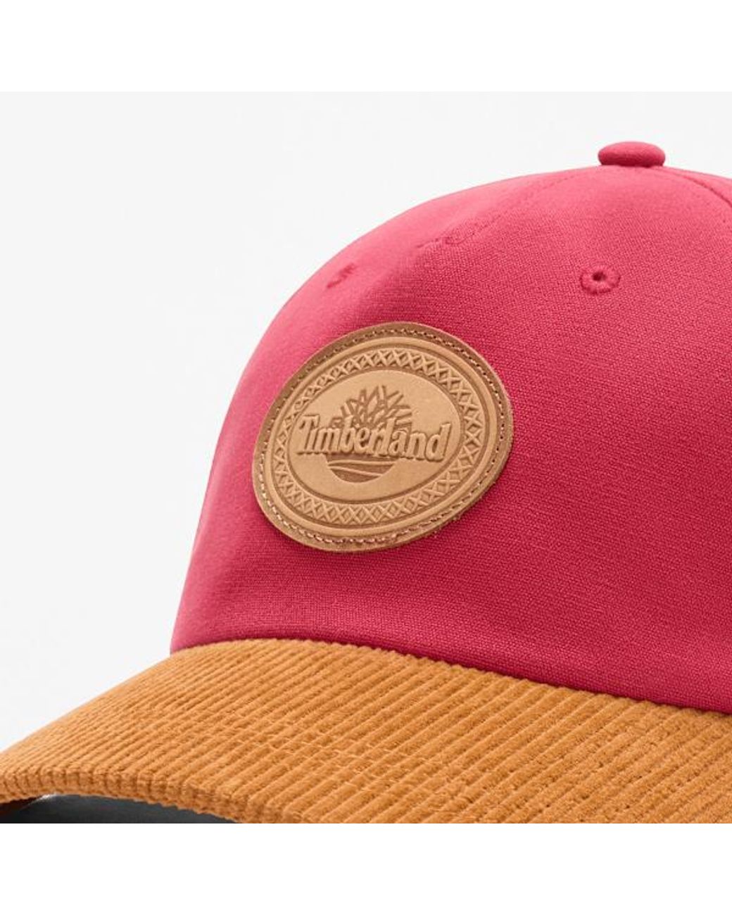 Timberland Pink Canvas And Cord Baseball Cap For for men