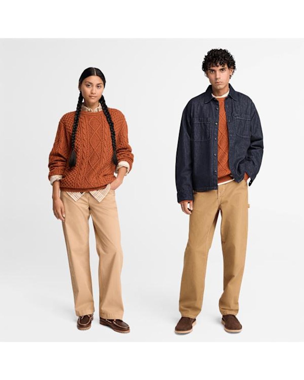 Timberland Orange Phillips Brook Cable-Knit Crewneck Jumper For for men