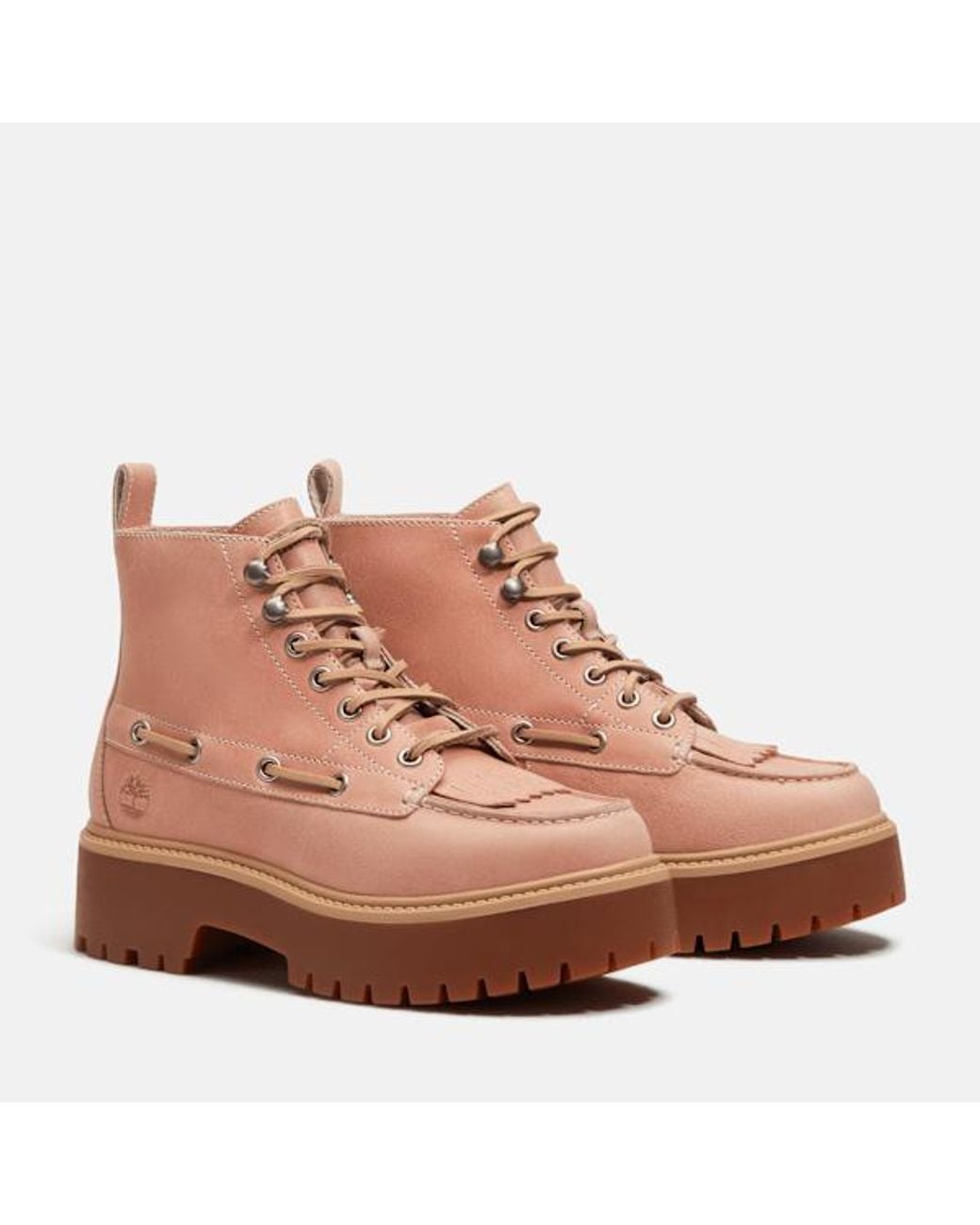 Timberland Brown Stone Street Platform Kiltie Boot For
