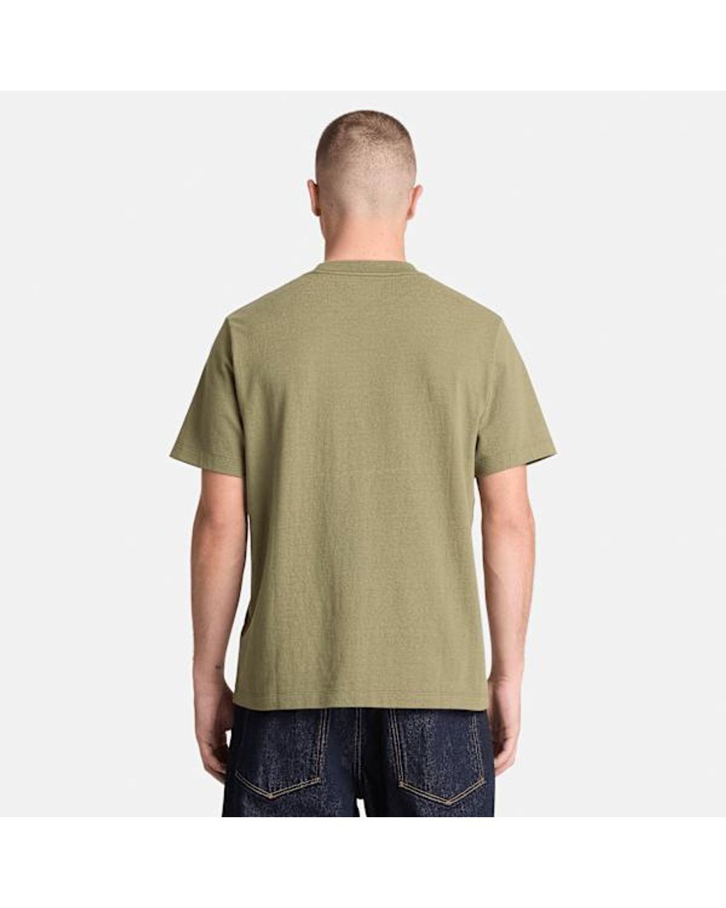 Timberland Green Leather Badge Short-Sleeve T-Shirt For for men