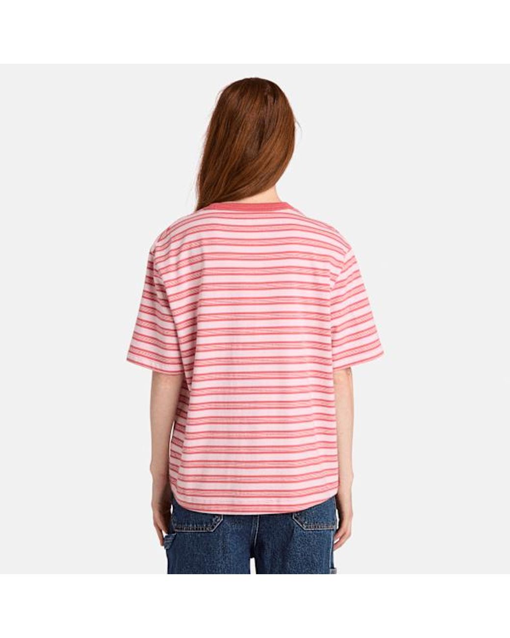 Timberland Pink Striped Short-Sleeve T-Shirt For