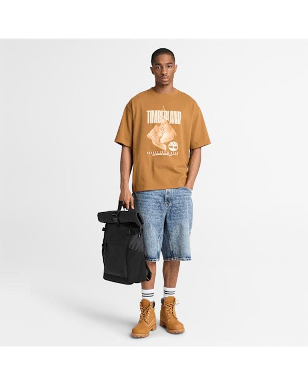 Timberland Brown Rugged Boot Short-Sleeve T-Shirt For for men