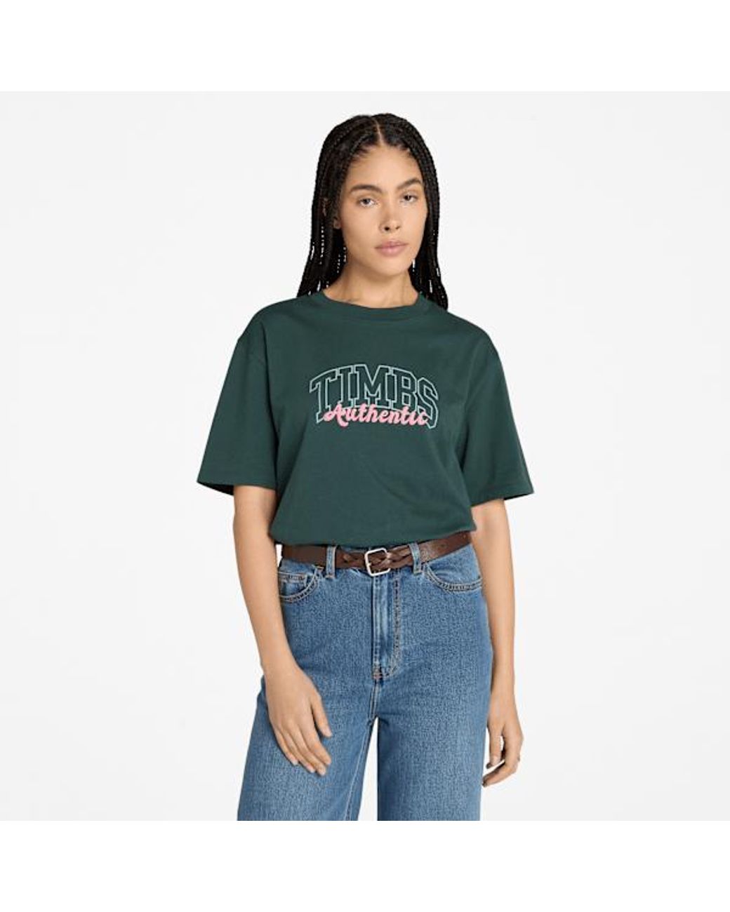 Timberland Green Varsity Graphic Short-Sleeve T-Shirt For
