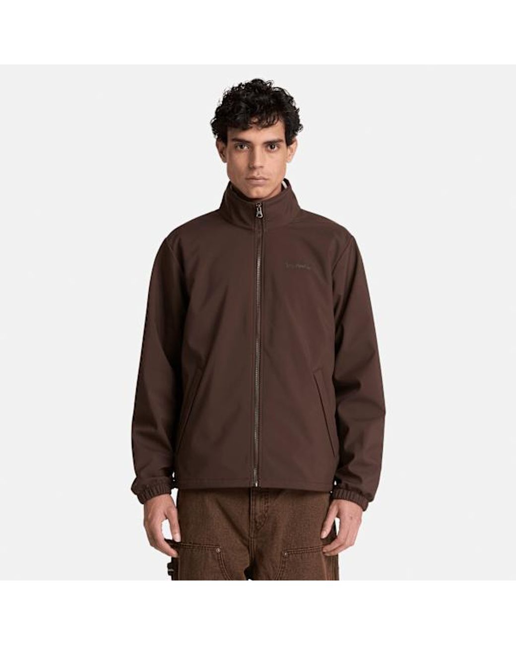 Timberland Brown Windproof Full-Zip Softshell Jacket For for men