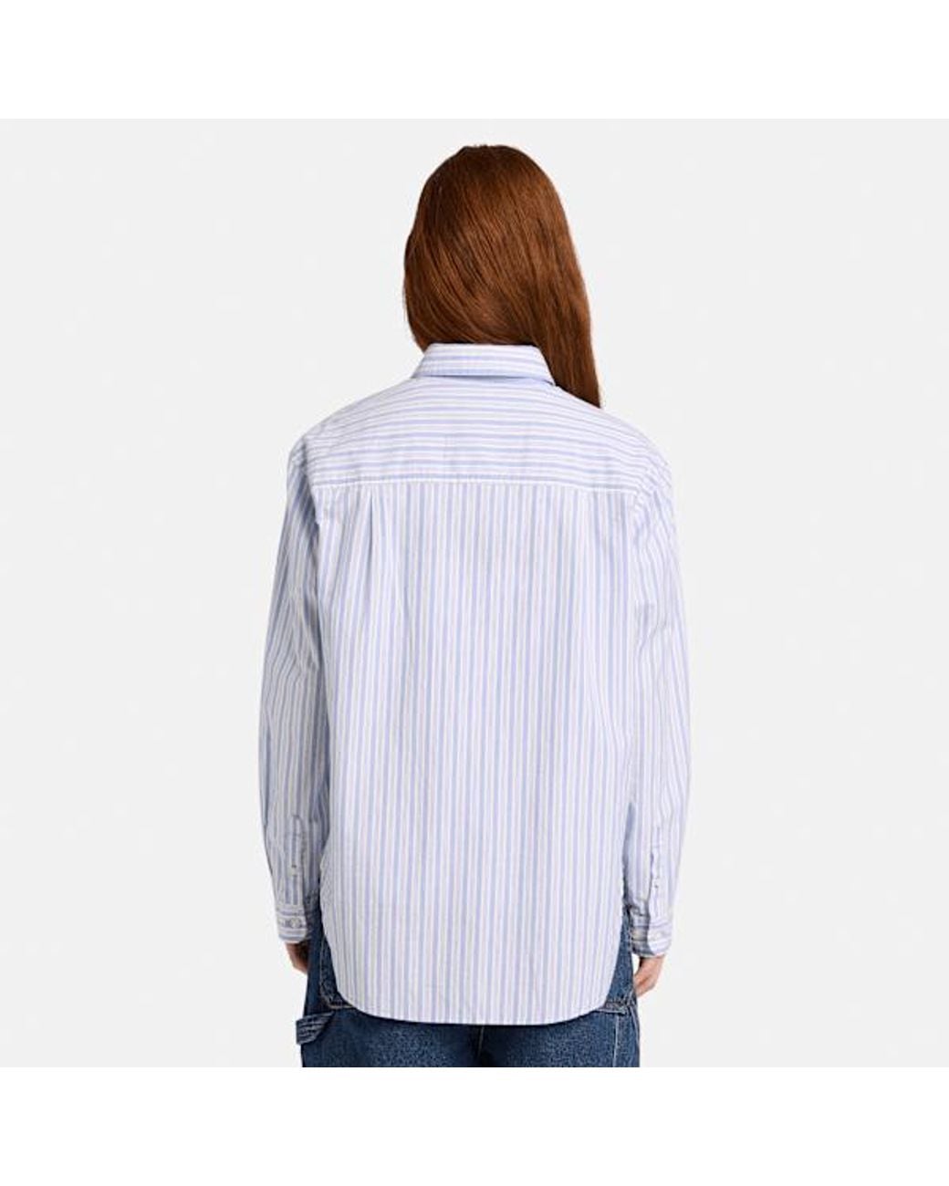 Timberland Blue Multi-Stripe Long-Sleeve Shirt For