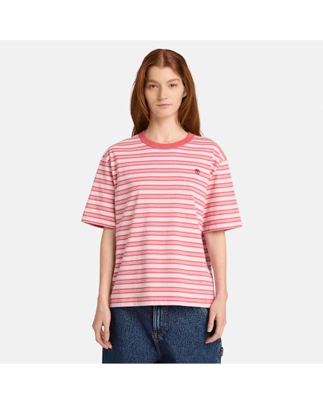 Timberland Pink Striped Short-Sleeve T-Shirt For