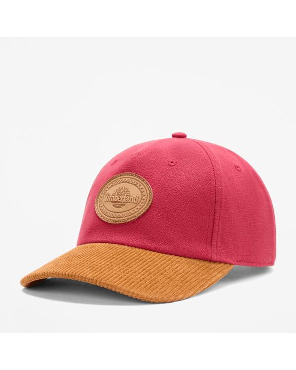 Timberland Pink Canvas And Cord Baseball Cap For for men