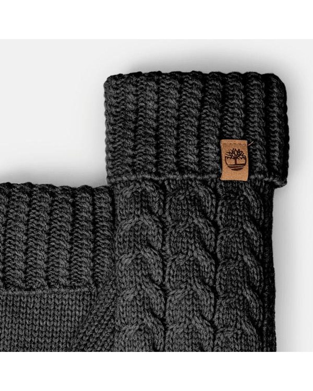 Timberland Black Cable Mitten For