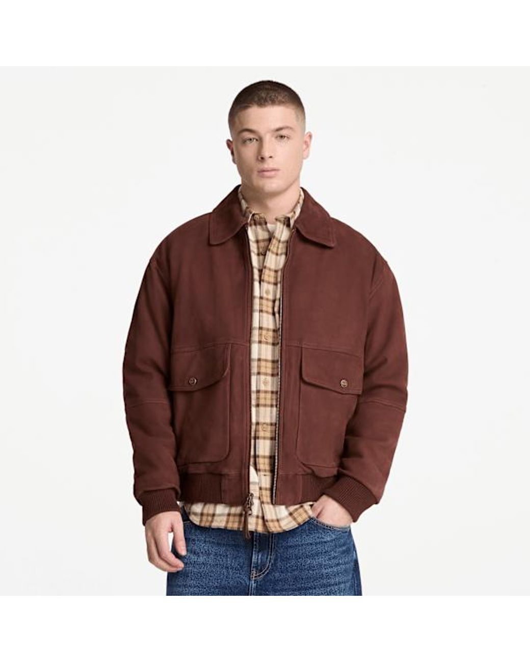 Timberland Purple Leather Bomber For for men