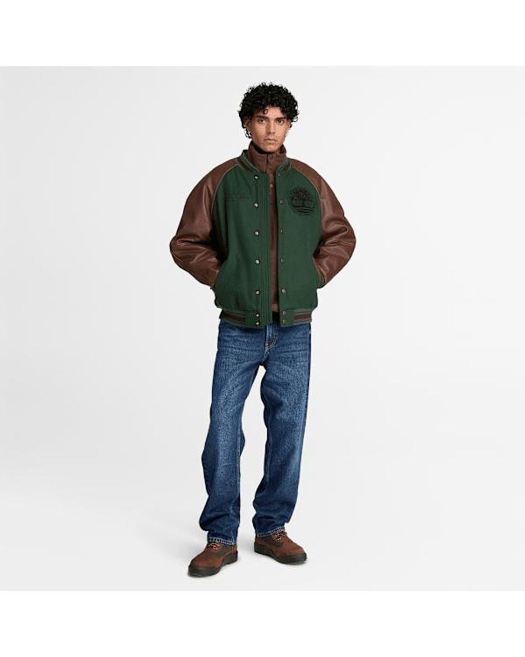 Timberland Green Signature Varsity Jacket For for men
