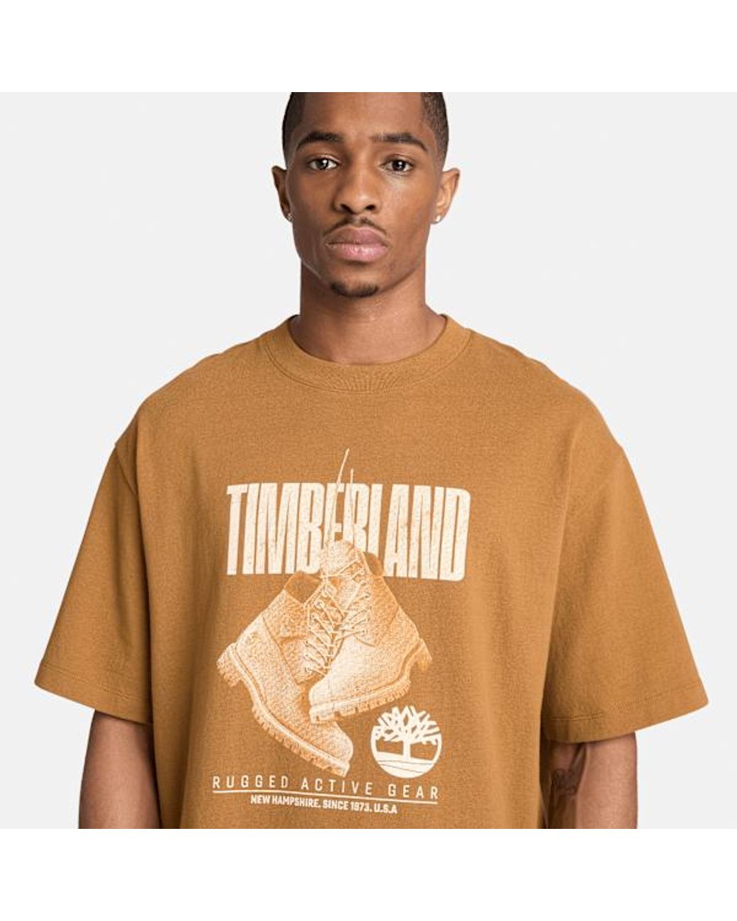 Timberland Brown Rugged Boot Short-Sleeve T-Shirt For for men