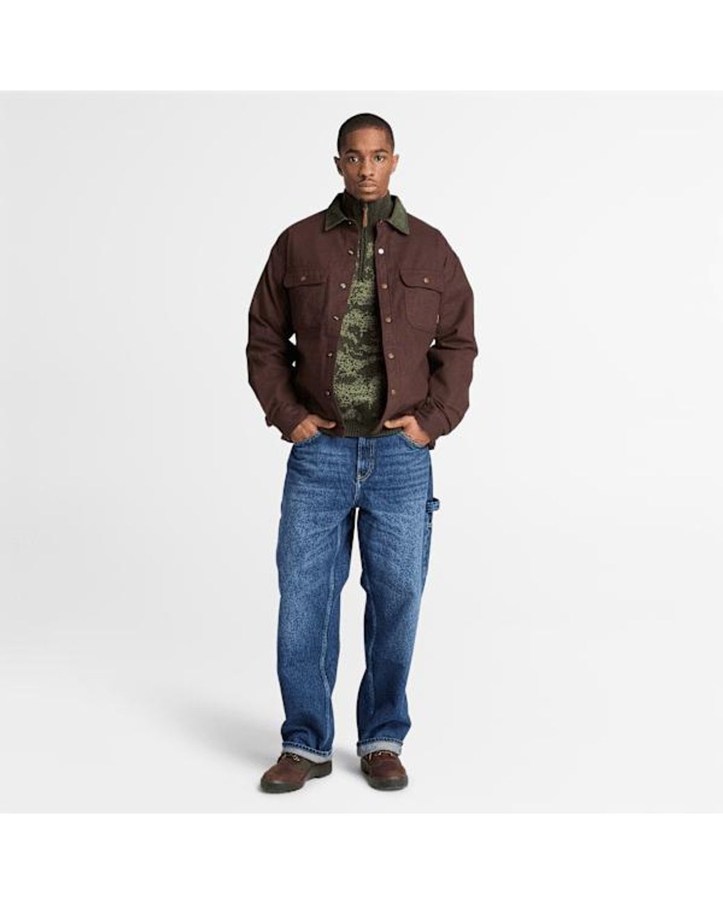 Timberland Purple Herringbone Overshirt For for men