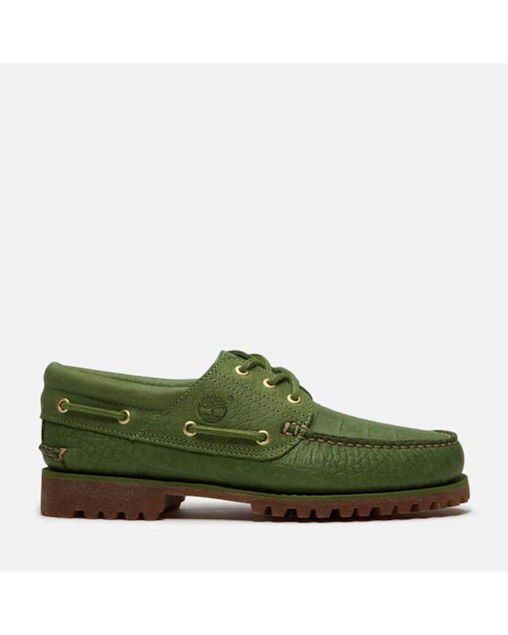 Timberland Green All Gender Authentic 3-Eye Lug Handsewn Boat Shoe