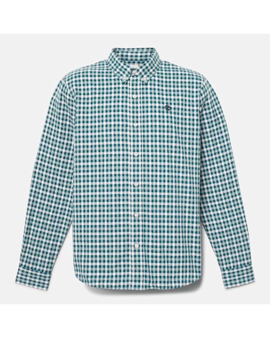 Timberland Blue Solucell Air Gingham Shirt For Men In Grey, Man, Grey, Size: 3xl for men