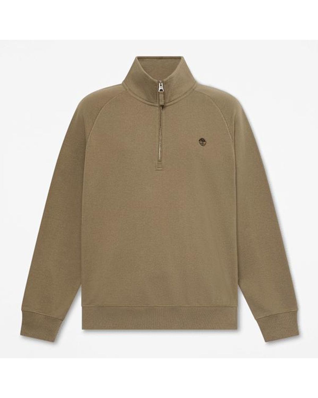 Timberland Green Exeter River Embroidered Logo Quarter-Zip Sweatshirt For for men