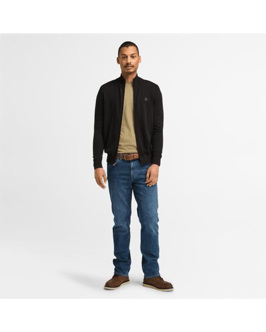 Timberland Black Williams River Cotton Full-Zip Jumper For for men