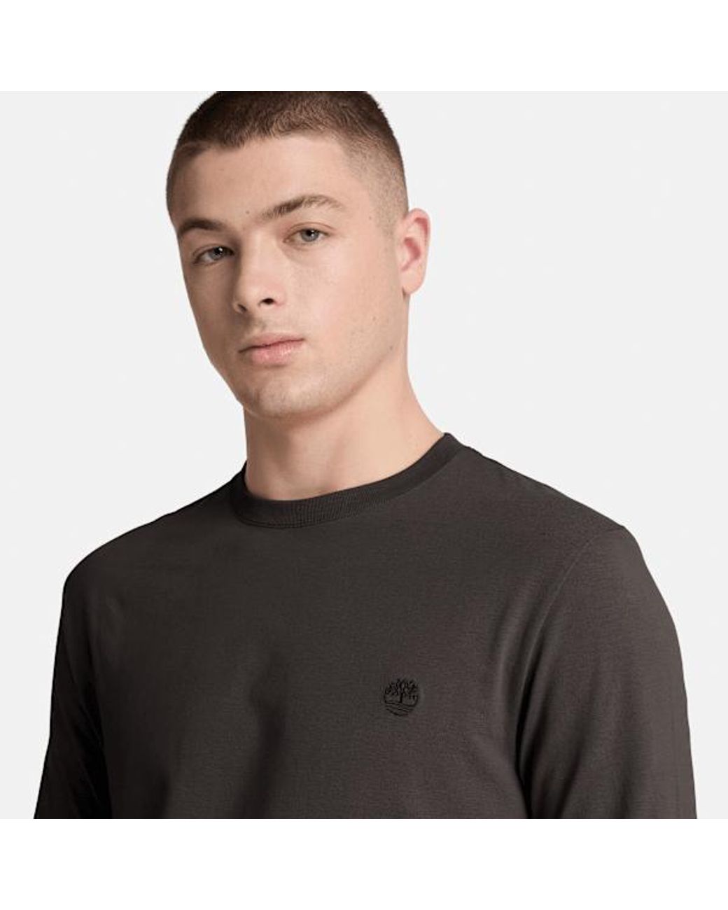 Timberland Gray Dunstan River Slim Embroidered Long-Sleeve T-Shirt For for men