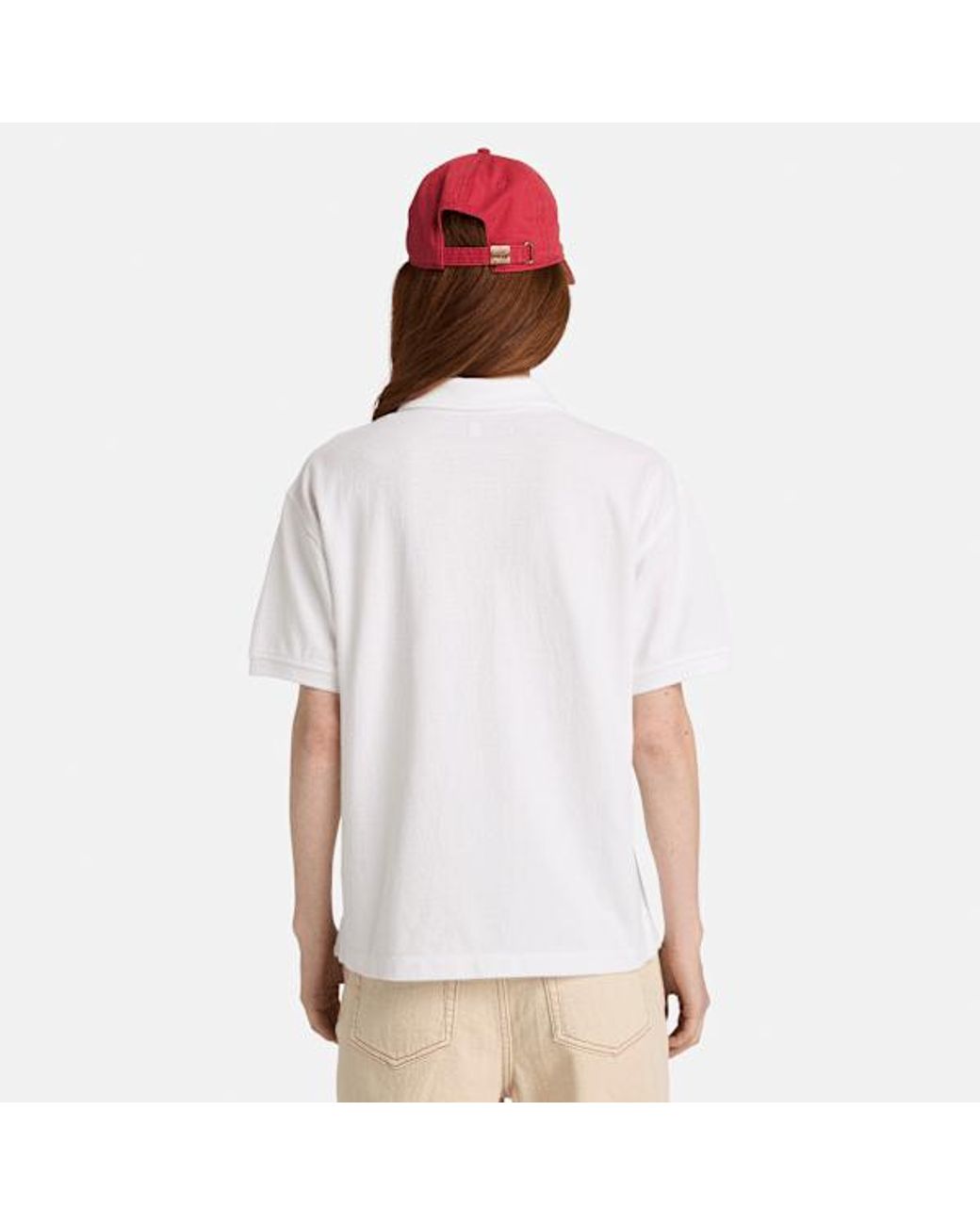 Timberland White Short-Sleeve Pique Polo For