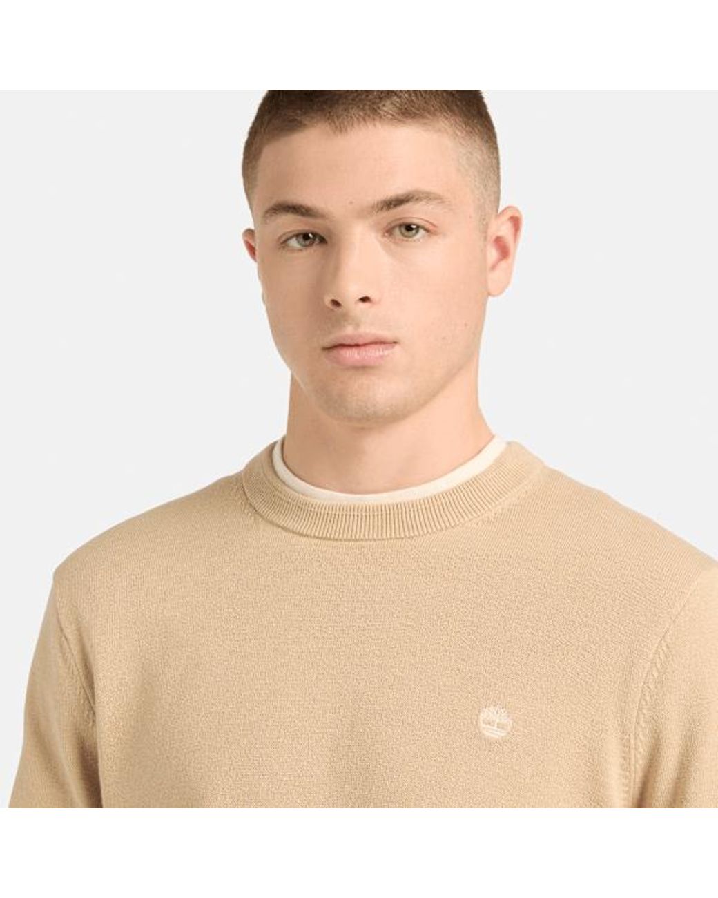 Timberland Natural Williams River Cotton Jumper For Men In Beige, Man, Beige, Size: 3xl for men