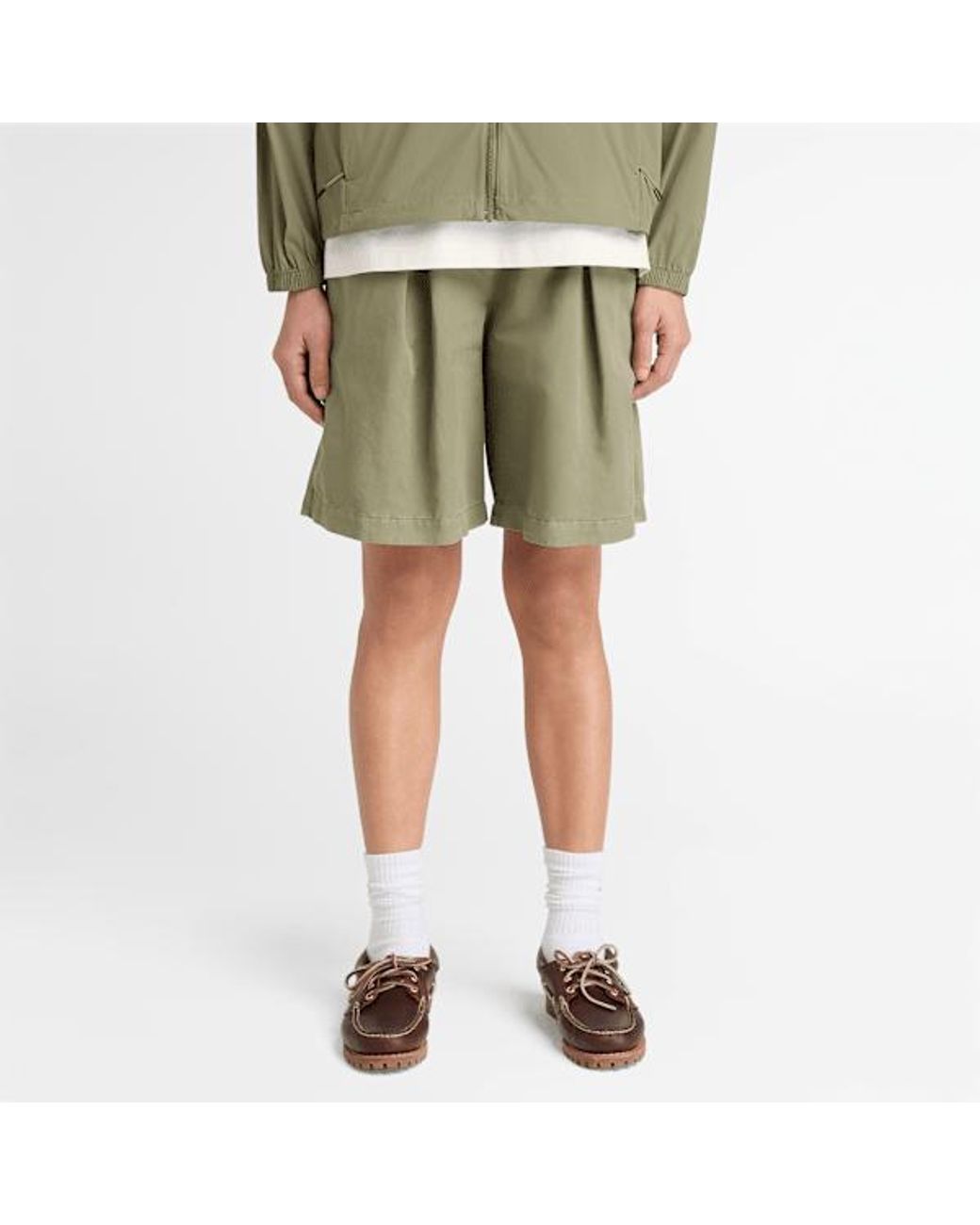 Timberland Green Cotton-Linen Bermuda Short For