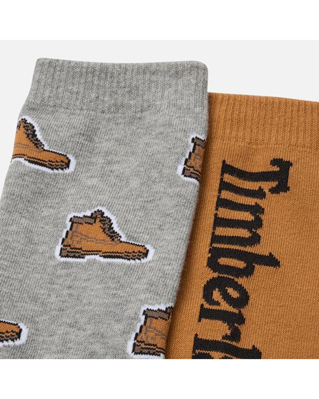 Timberland Brown Hampshire 2-Pack Print Crew Sock