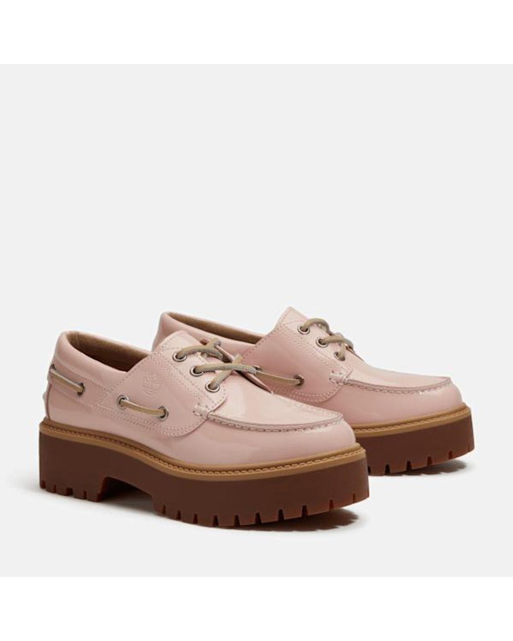 Timberland Brown Stone Street Platform Boat Shoe For