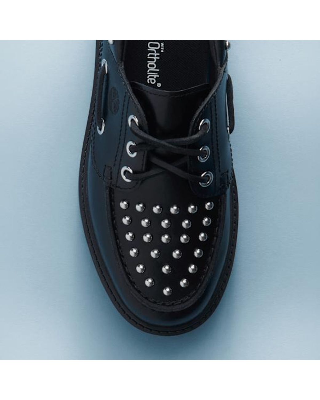 Timberland Black Stone Street Platform Boat Shoe For