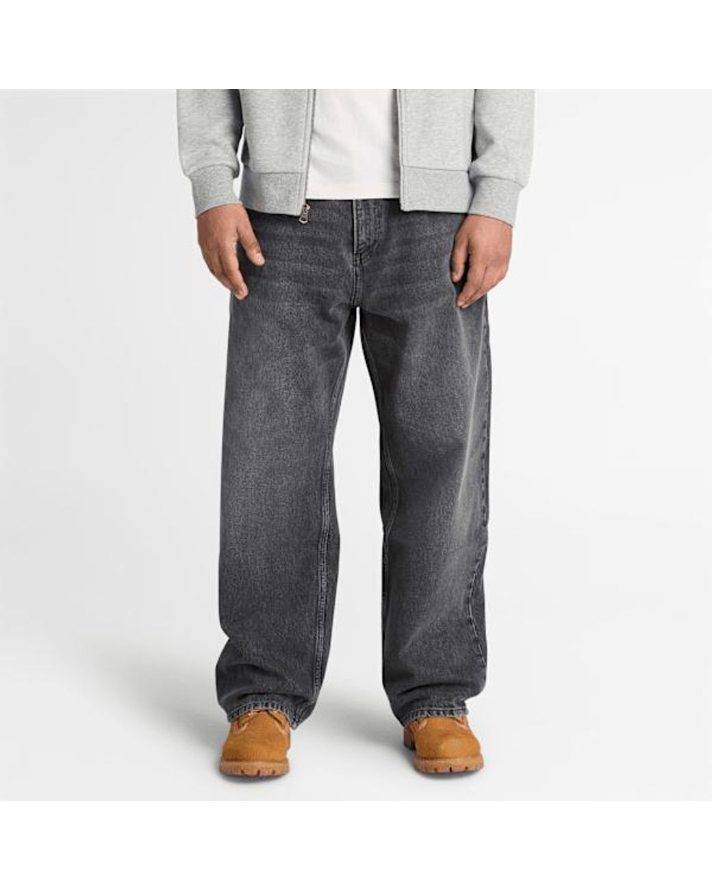 Timberland Gray Baggy Denim Trouser For for men