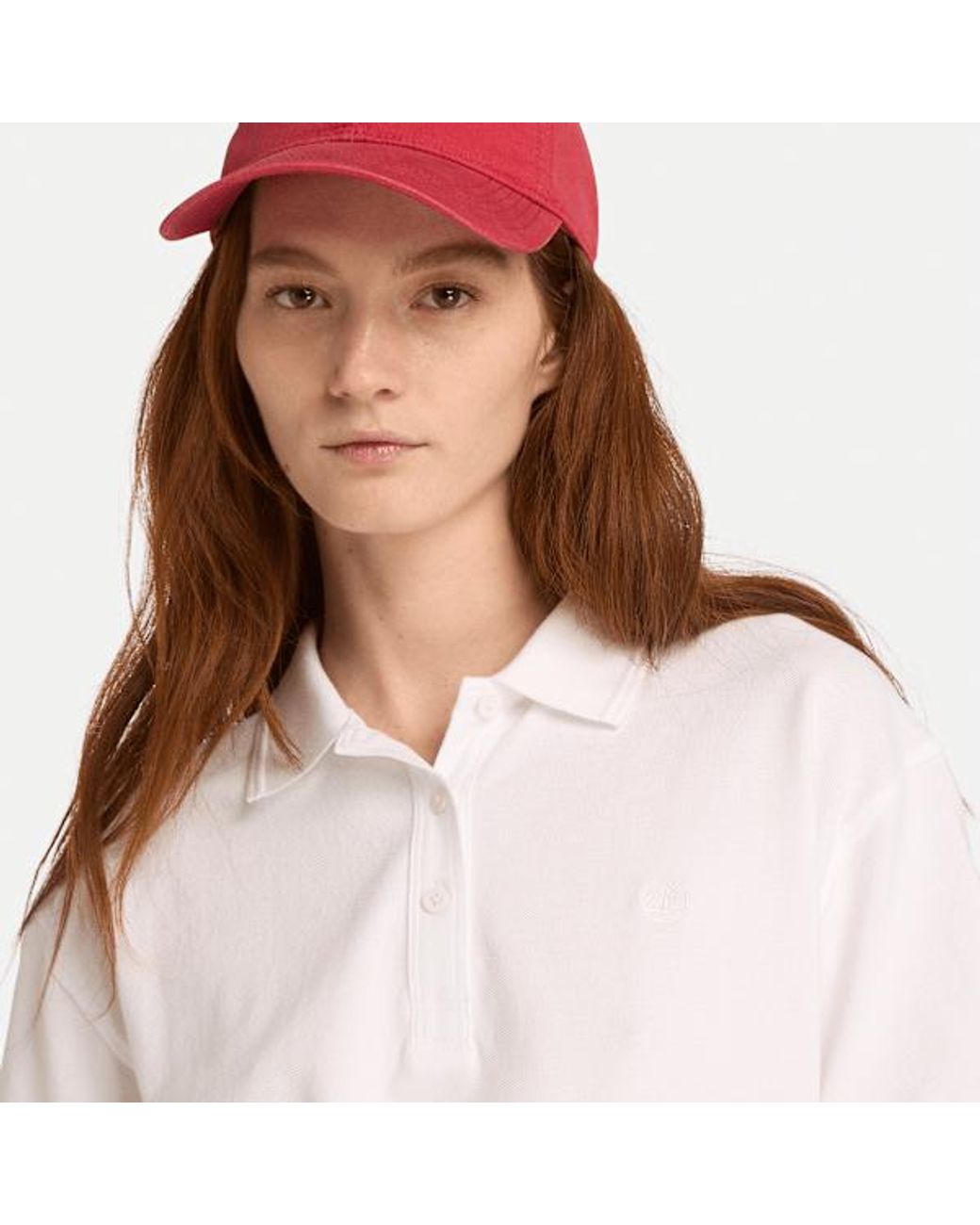Timberland White Short-Sleeve Pique Polo For