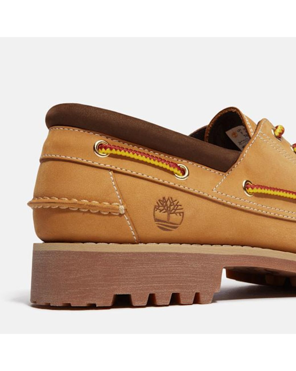 Timberland Authentic 3-Eye Lug Handsewn Boat Shoe For in Brown for