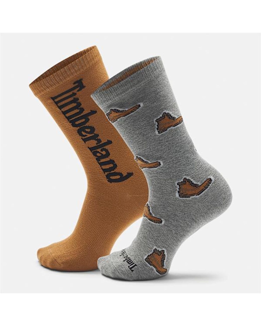 Timberland Brown Hampshire 2-Pack Print Crew Sock