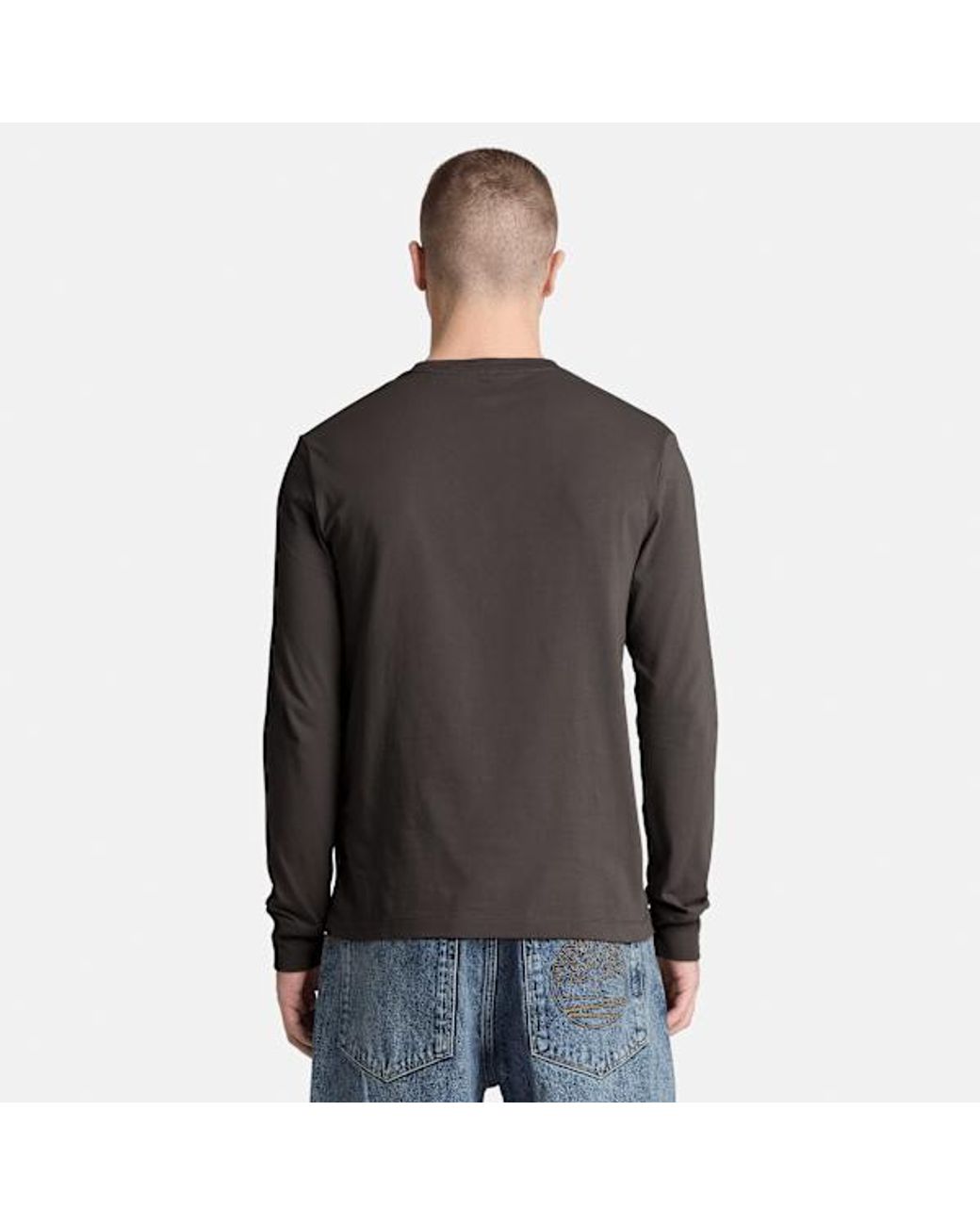 Timberland Gray Dunstan River Slim Embroidered Long-Sleeve T-Shirt For for men