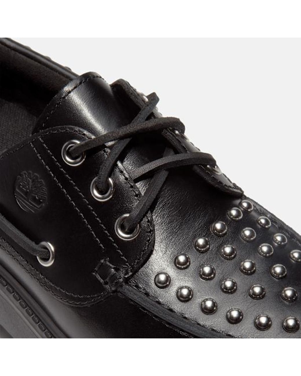 Timberland Black Stone Street Platform Boat Shoe For