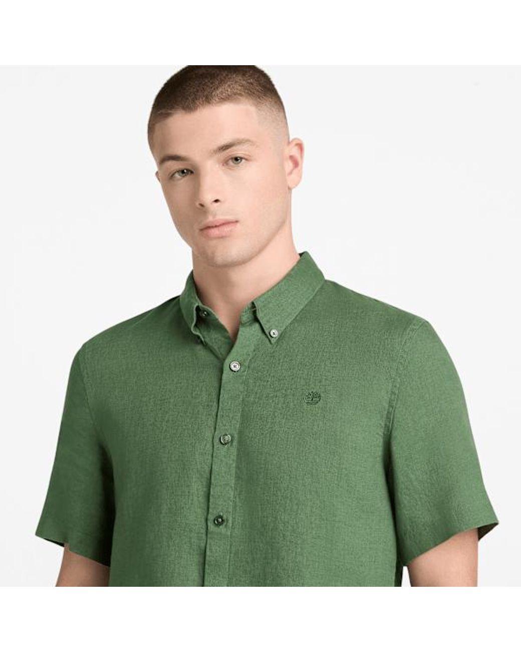 Timberland Green Mill Brook Linen Short-Sleeve Shirt For for men
