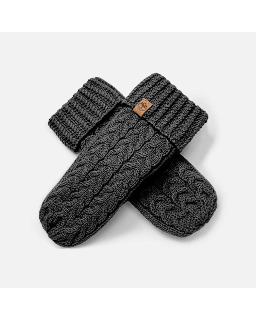 Timberland Black Cable Mitten For