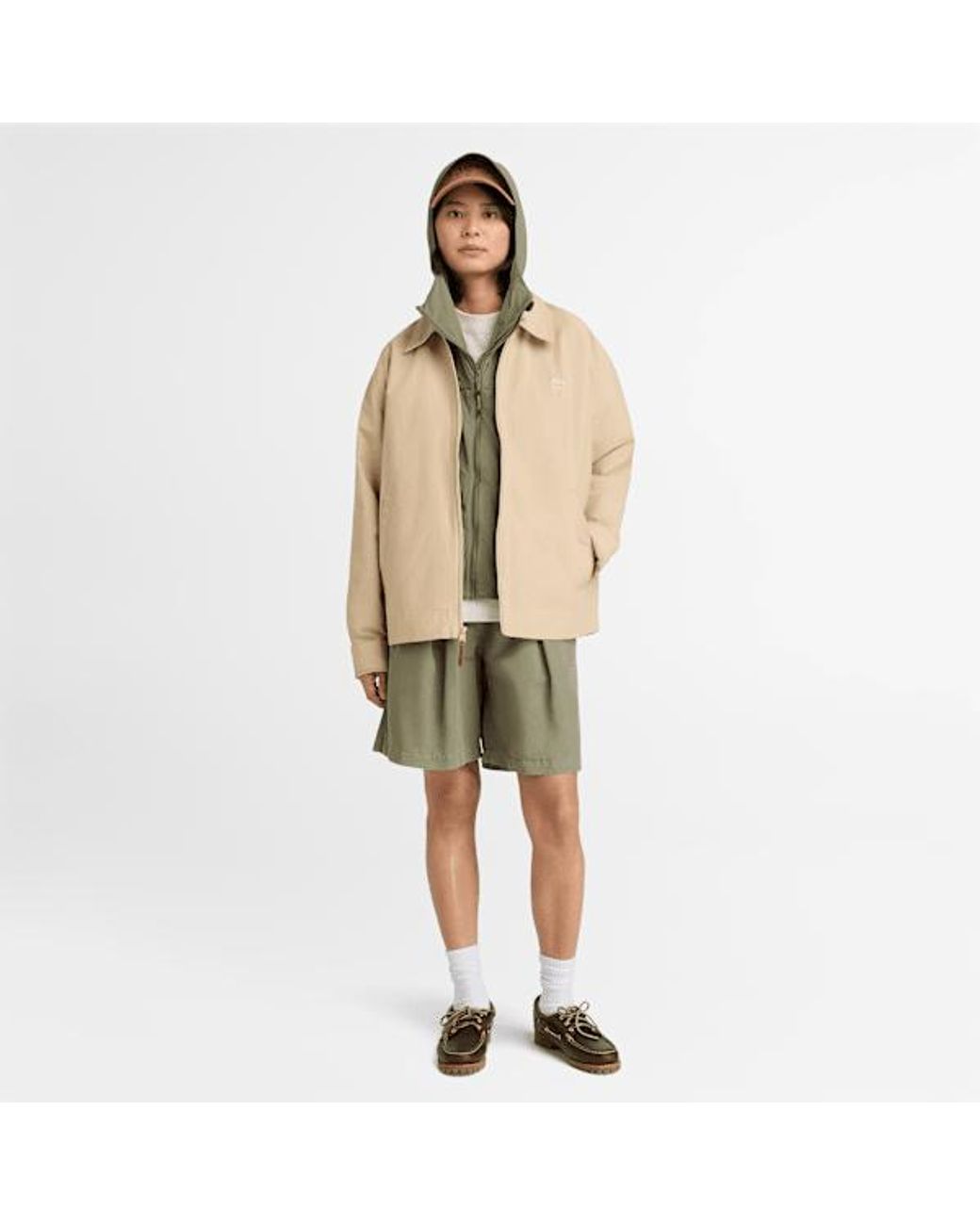 Timberland Green Cotton-Linen Bermuda Short For