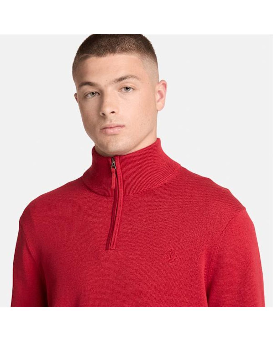 Timberland Red Williams River Cotton Quarter-Zip Jumper For for men