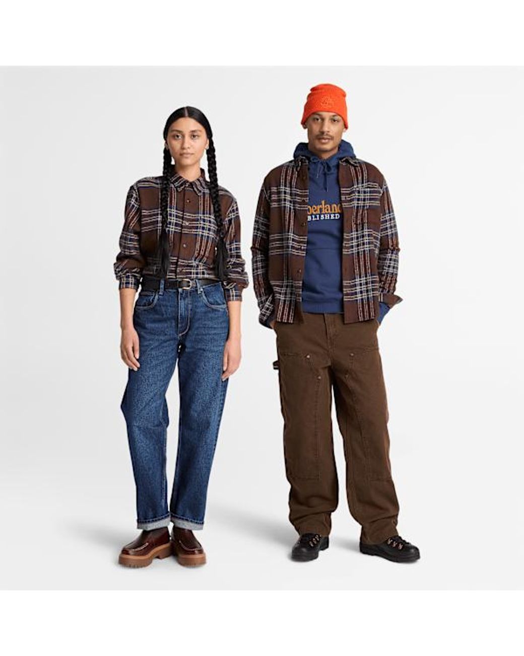 Timberland Brown Check Regular Shirt For for men