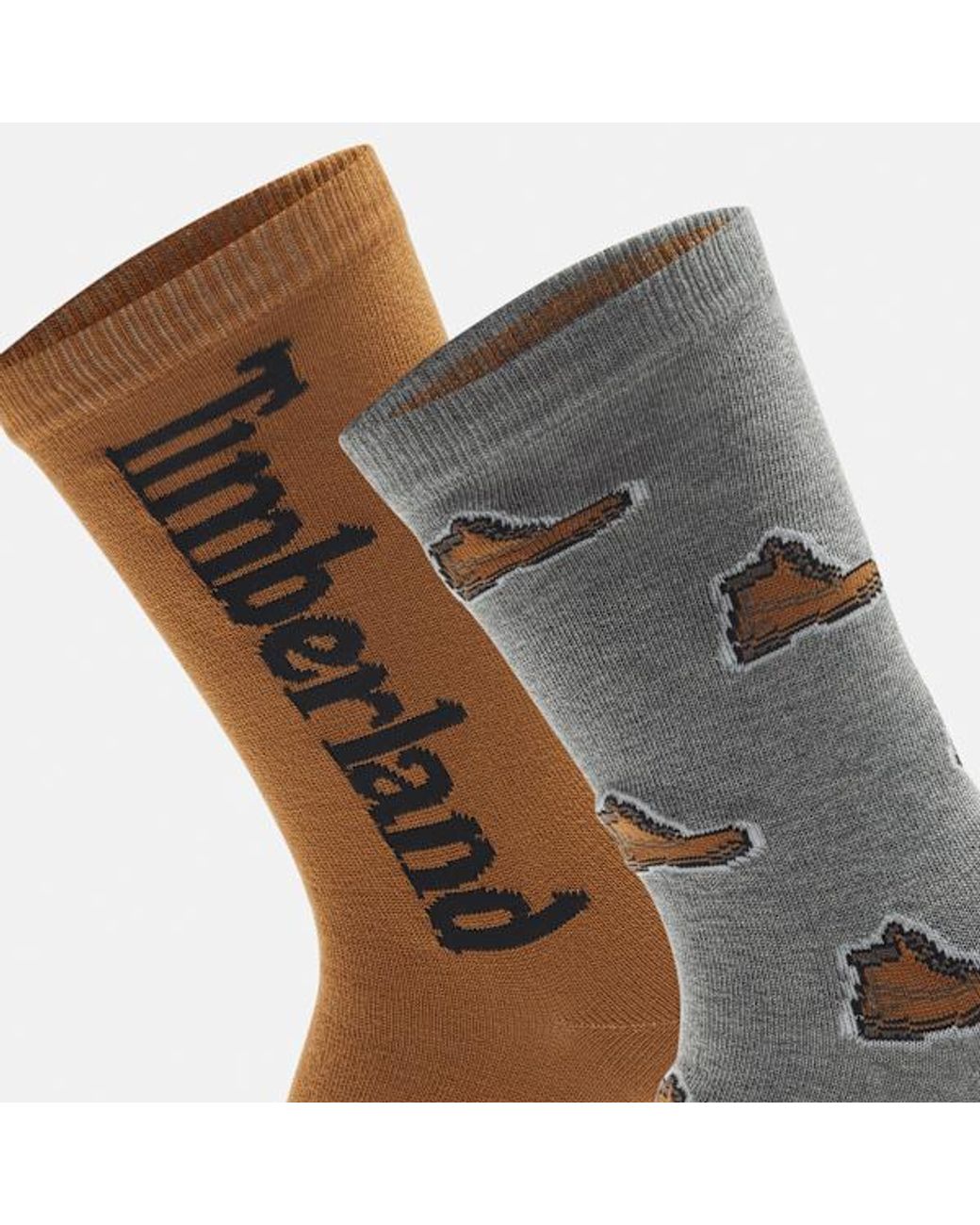 Timberland Brown Hampshire 2-Pack Print Crew Sock