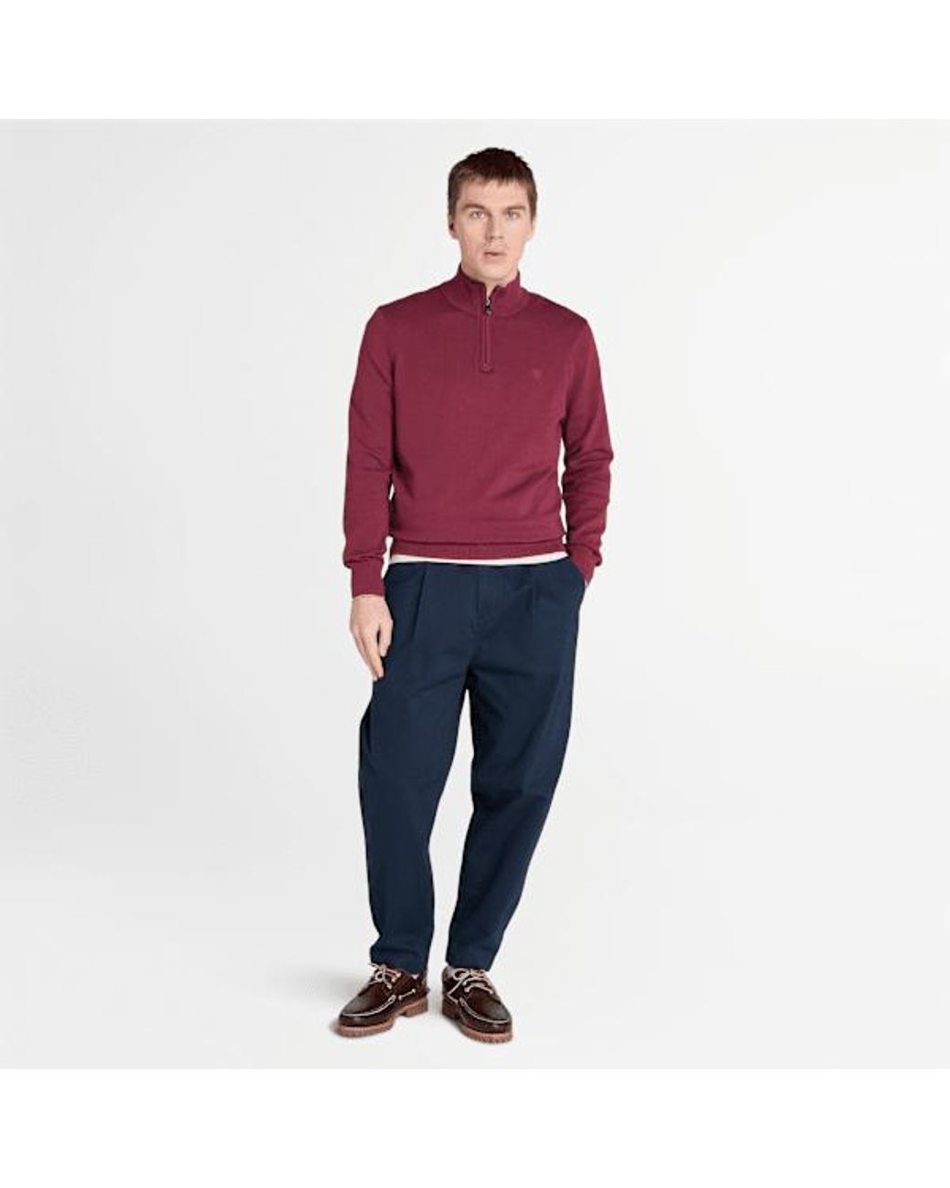 Timberland Red Williams River Quarter-Zip Jumper For for men