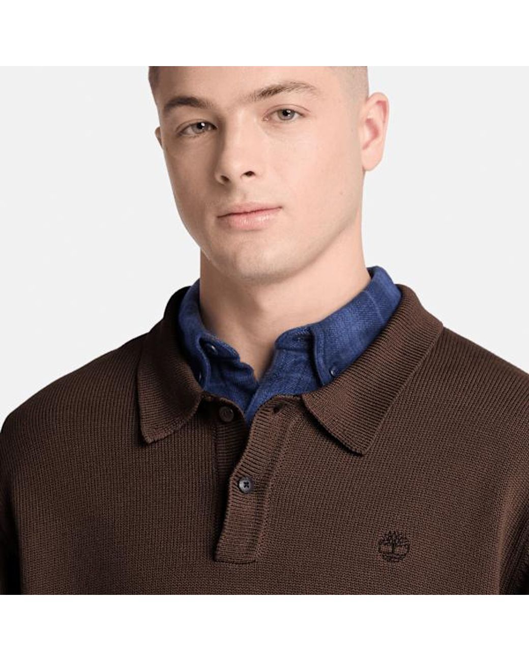 Timberland Brown Williams River Cotton Polo Jumper For for men