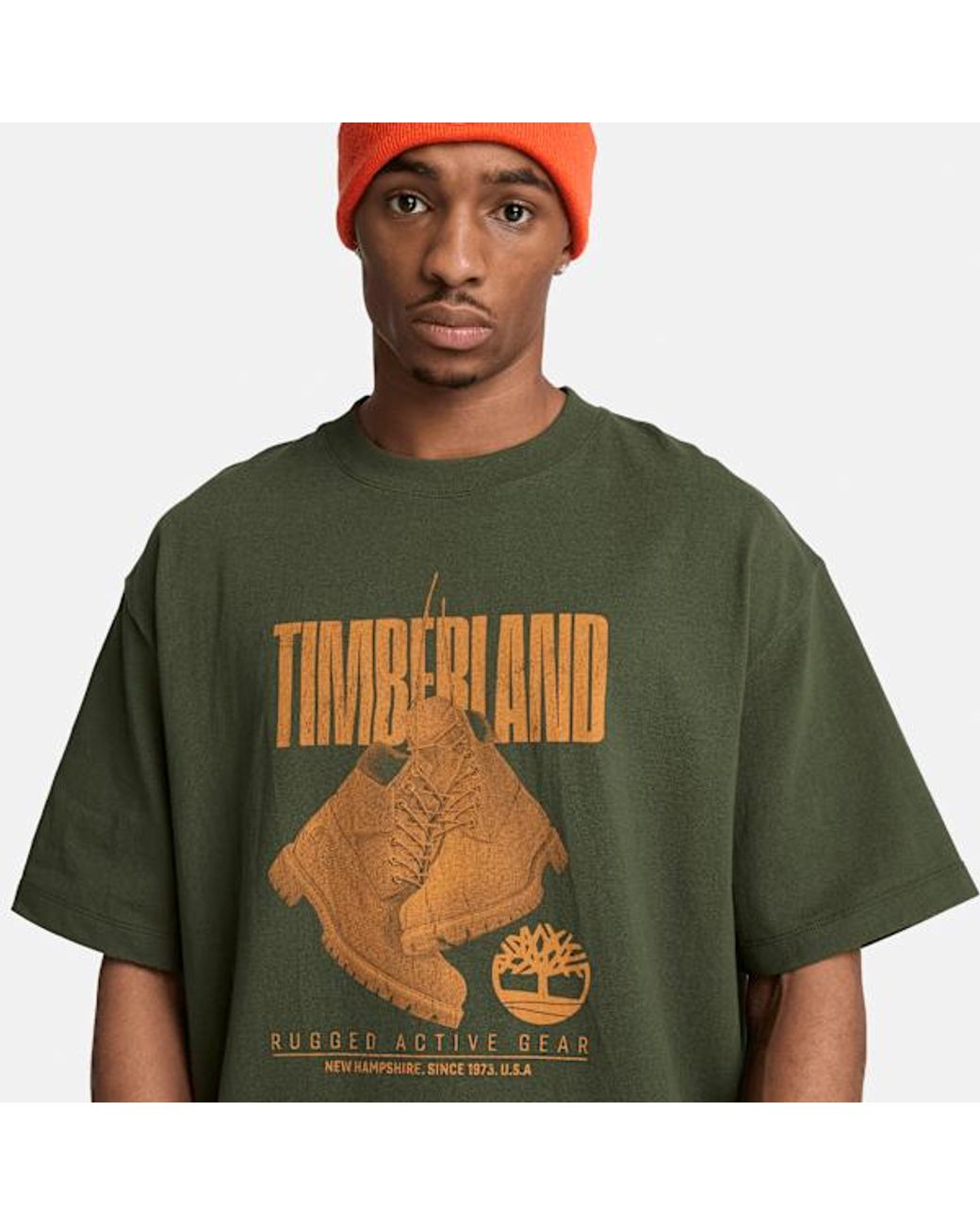Timberland Green Rugged Boot Short-Sleeve T-Shirt For for men