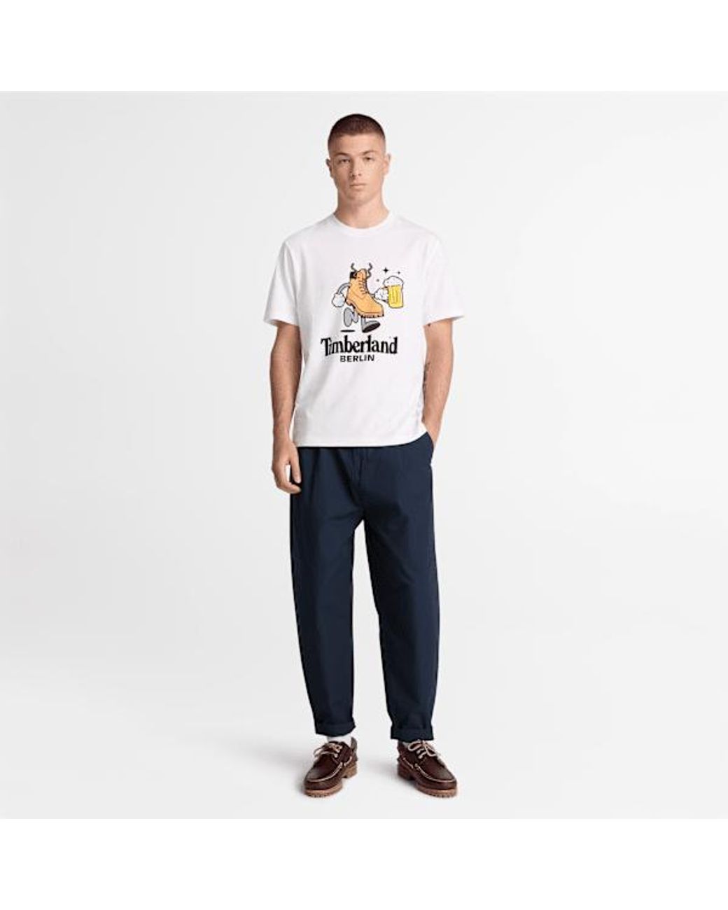 Timberland White All Gender Berlin Short-Sleeve T-Shirt