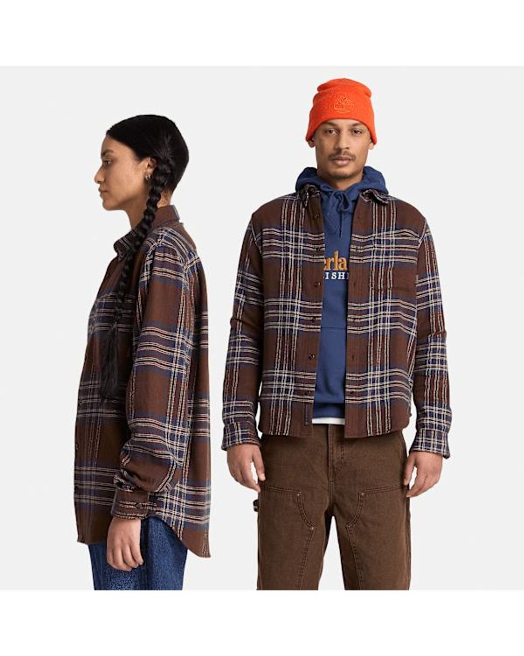 Timberland Brown Check Regular Shirt For for men