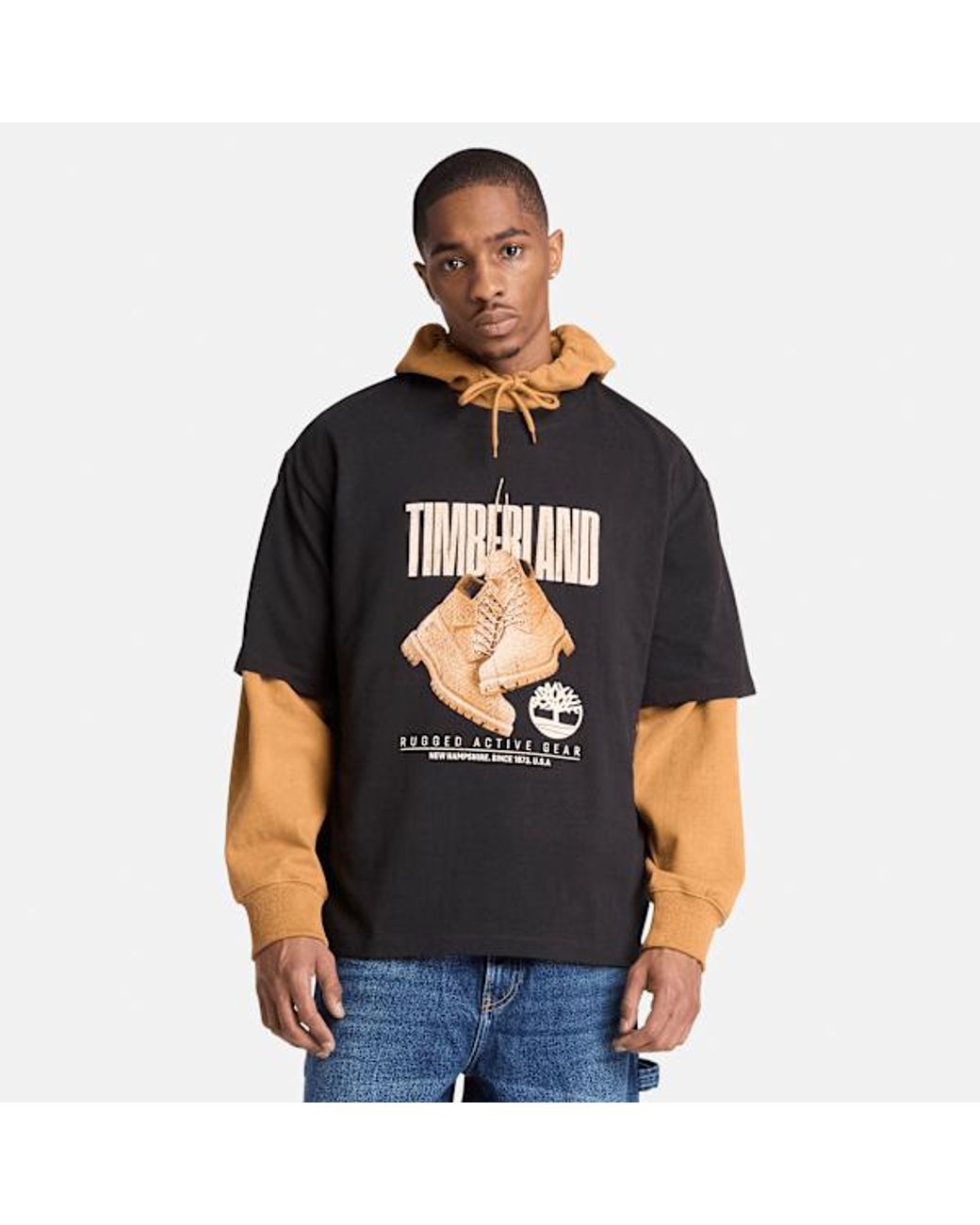 Timberland Black Rugged Boot Short-Sleeve T-Shirt For for men
