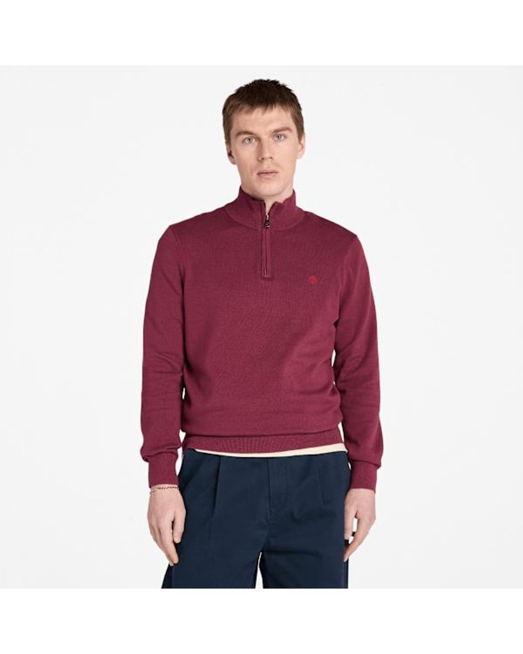 Timberland Red Williams River Quarter-Zip Jumper For for men